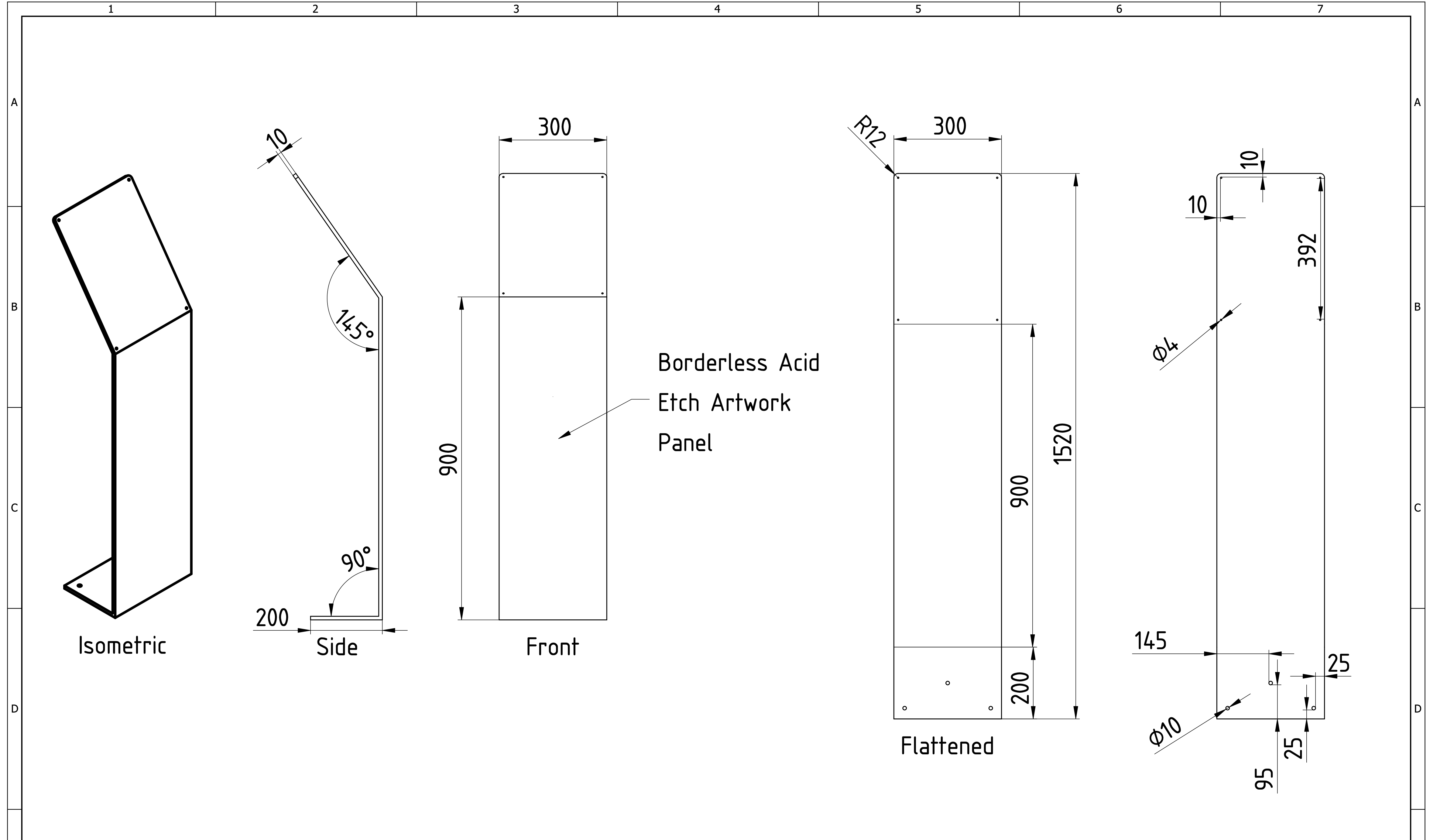 Corten steel signage CAD design