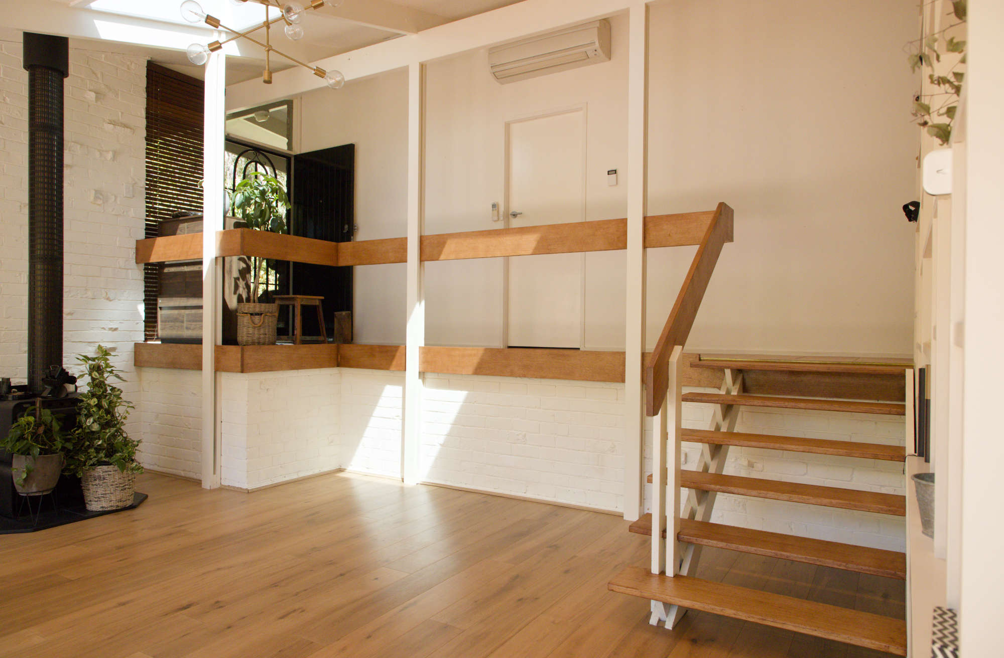 Refinished handrails and stair treads